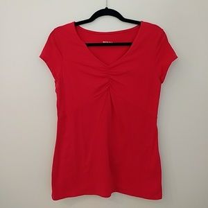 Flattering red shirt